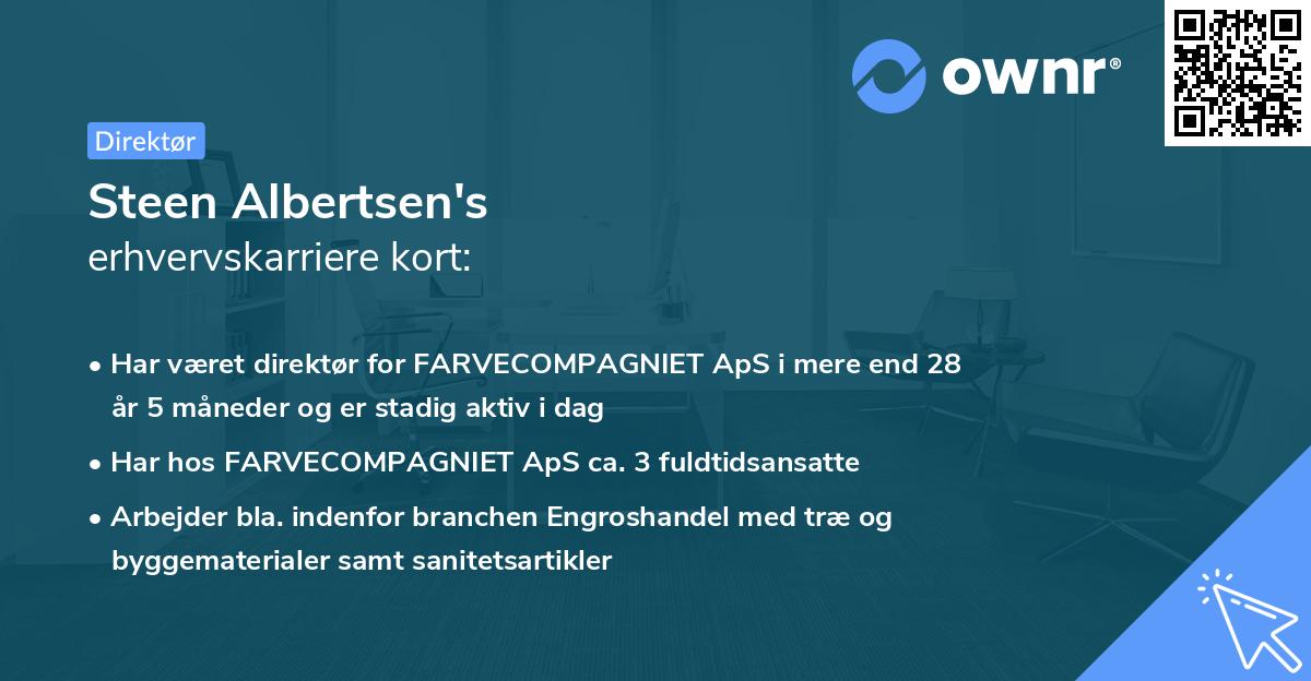 Steen Albertsen's erhvervskarriere kort