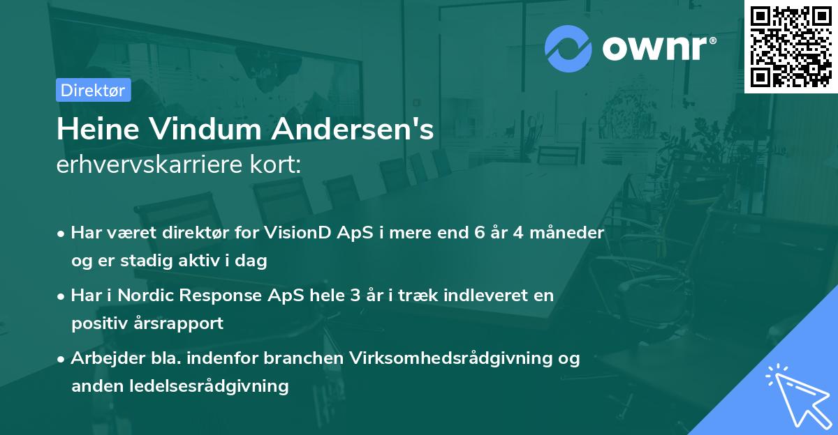 Heine Vindum Andersen's erhvervskarriere kort