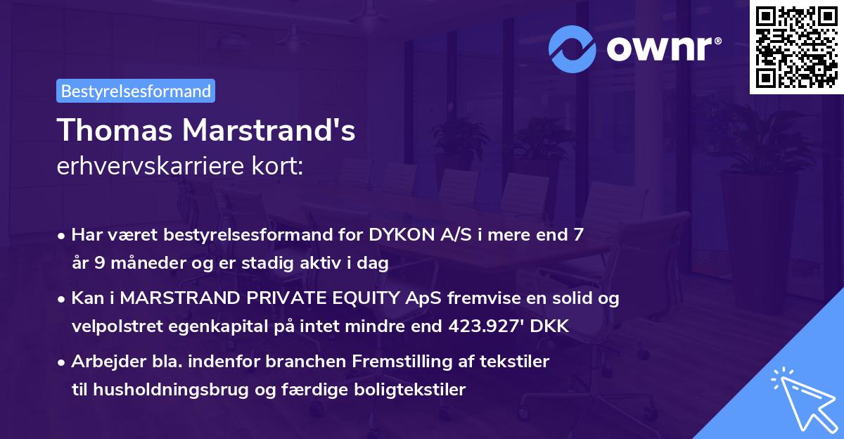 Thomas Marstrand's erhvervskarriere kort