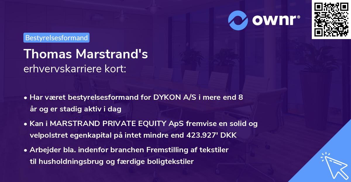 Thomas Marstrand's erhvervskarriere kort