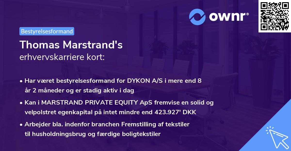 Thomas Marstrand's erhvervskarriere kort