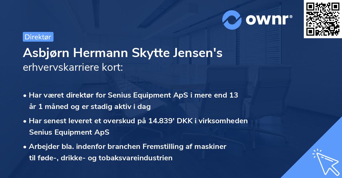 Asbjørn Hermann Skytte Jensen's erhvervskarriere kort