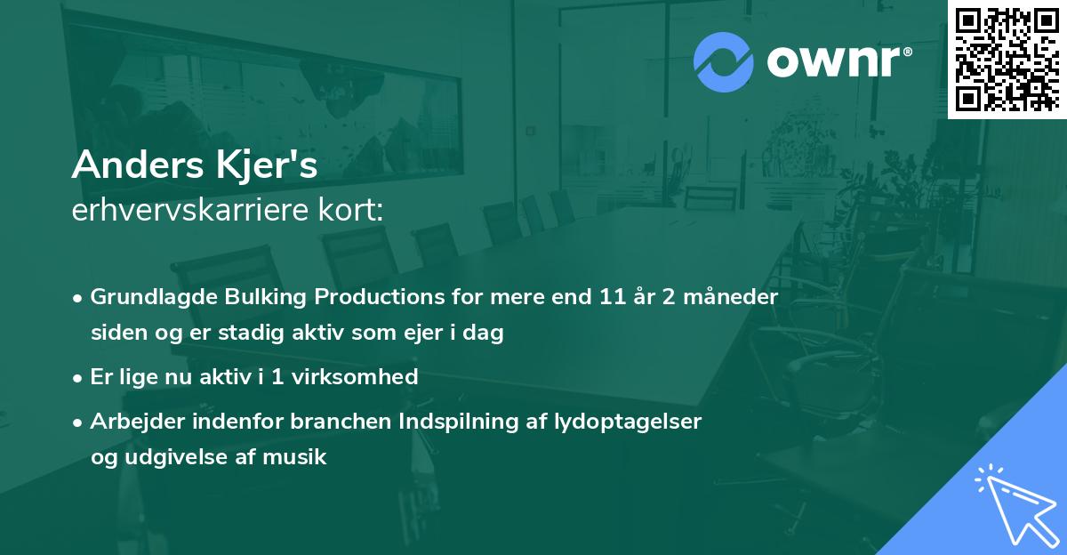 Anders Kjer's erhvervskarriere kort