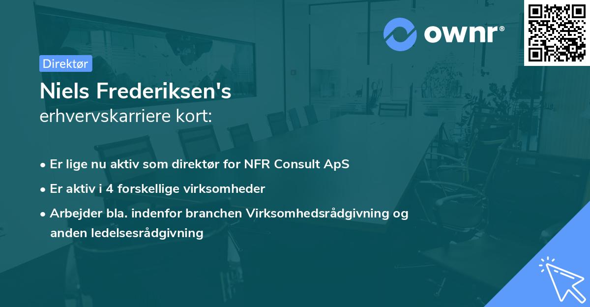 Niels Frederiksen's erhvervskarriere kort