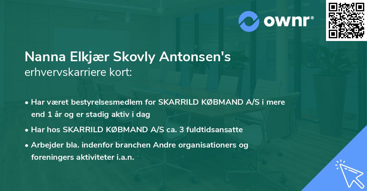 Nanna Elkjær Skovly Antonsen's erhvervskarriere kort