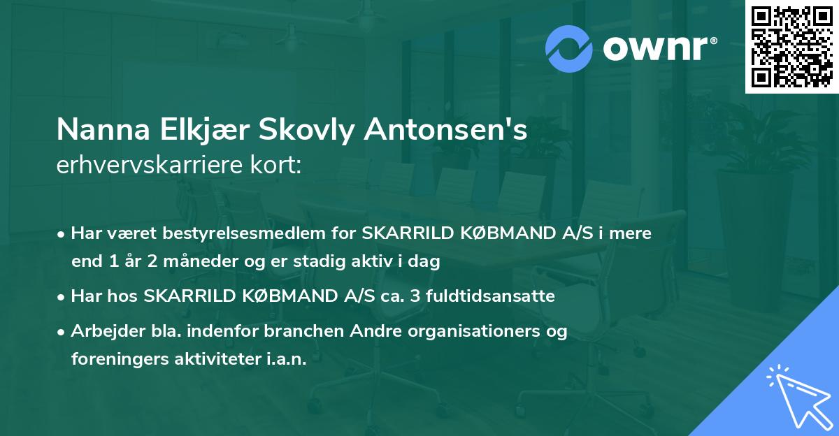 Nanna Elkjær Skovly Antonsen's erhvervskarriere kort