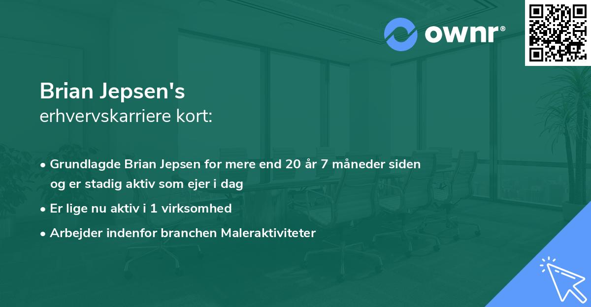 Brian Jepsen's erhvervskarriere kort