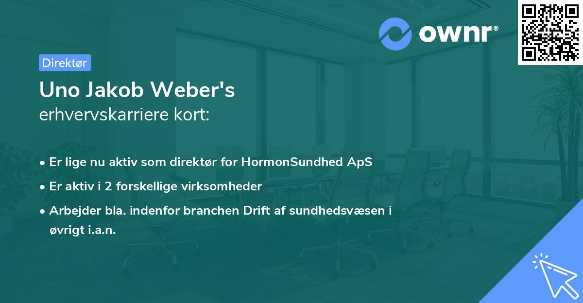 Uno Jakob Weber's erhvervskarriere kort