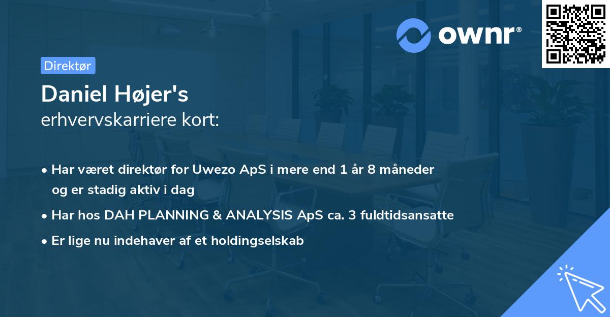 Daniel Højer's erhvervskarriere kort