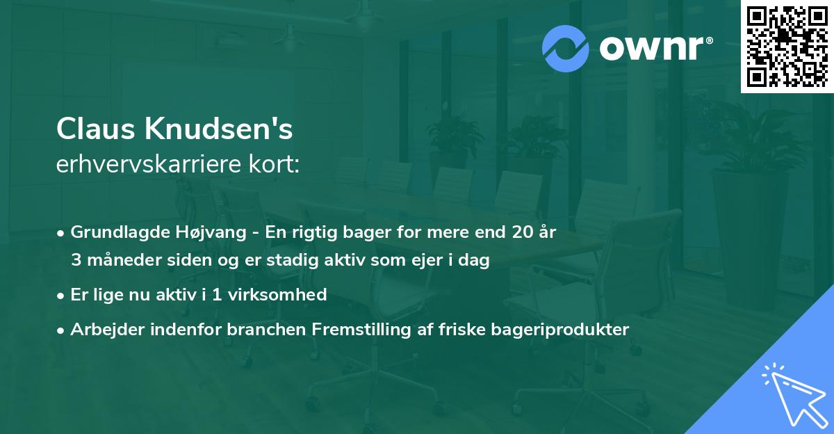 Claus Knudsen's erhvervskarriere kort