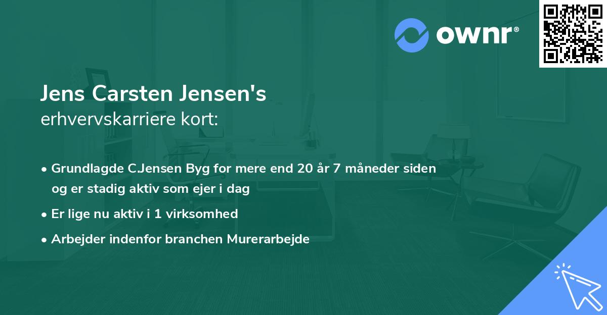 Jens Carsten Jensen's erhvervskarriere kort
