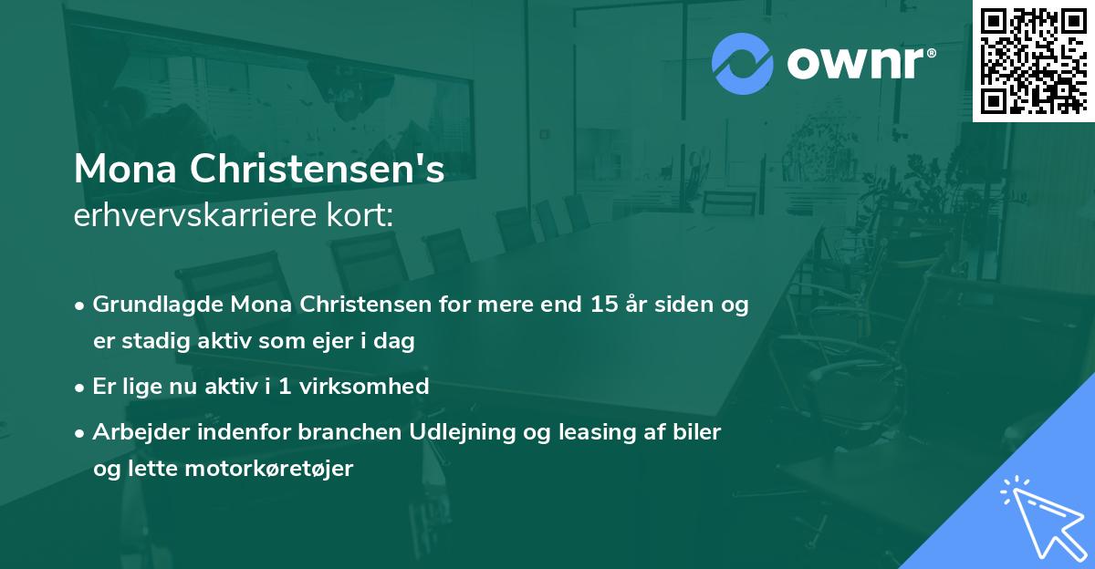 Mona Christensen's erhvervskarriere kort
