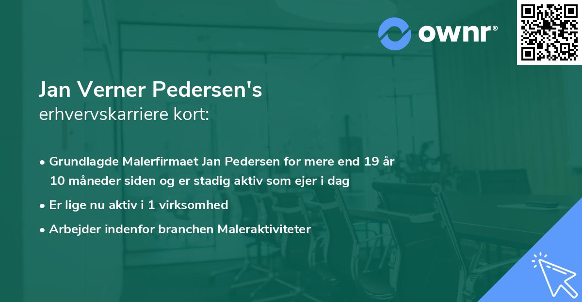 Jan Verner Pedersen's erhvervskarriere kort