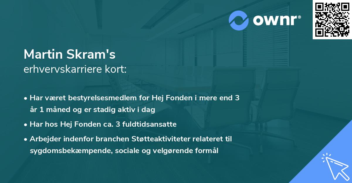 Martin Skram's erhvervskarriere kort