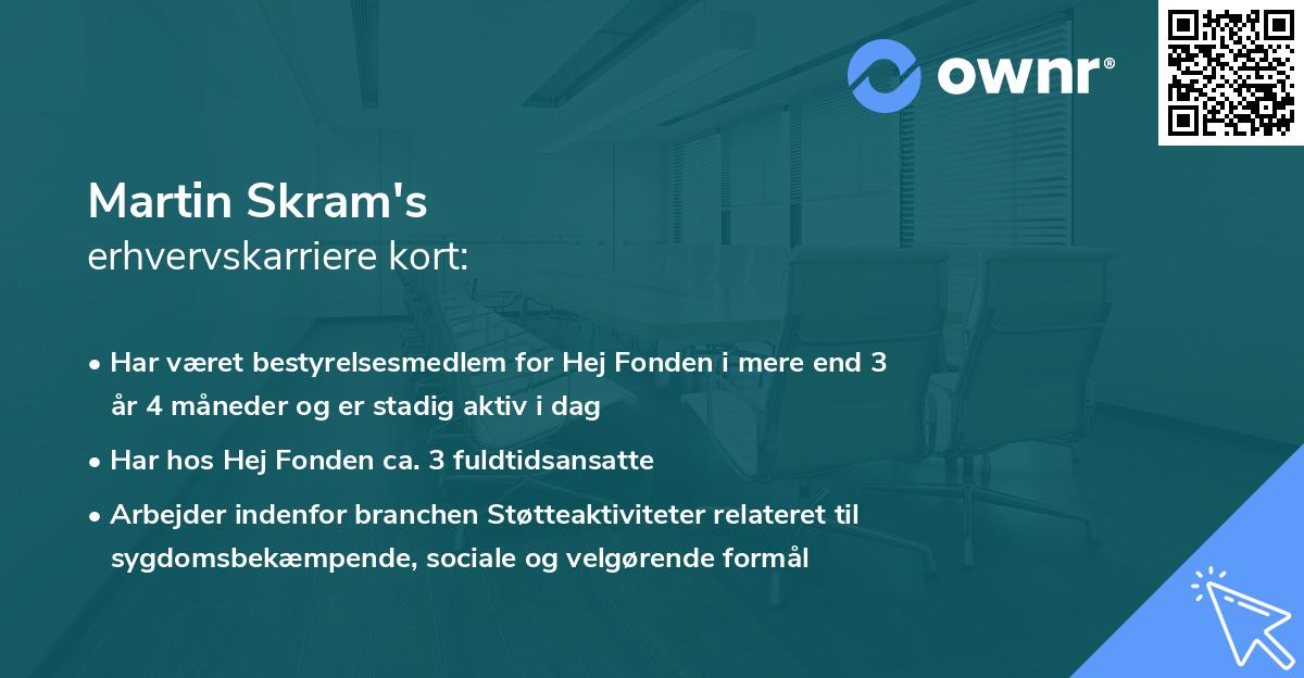 Martin Skram's erhvervskarriere kort