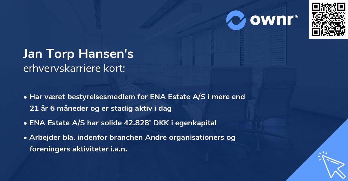 Jan Torp Hansen's erhvervskarriere kort
