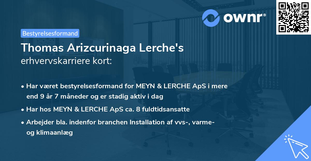 Thomas Arizcurinaga Lerche's erhvervskarriere kort