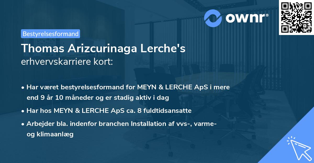 Thomas Arizcurinaga Lerche's erhvervskarriere kort