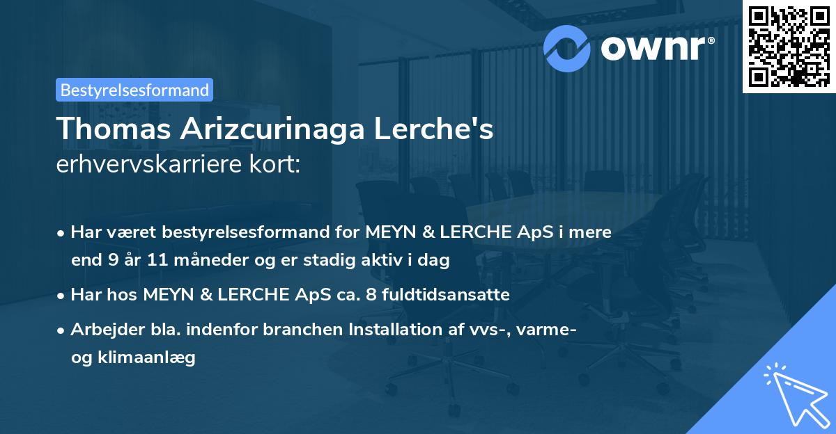 Thomas Arizcurinaga Lerche's erhvervskarriere kort