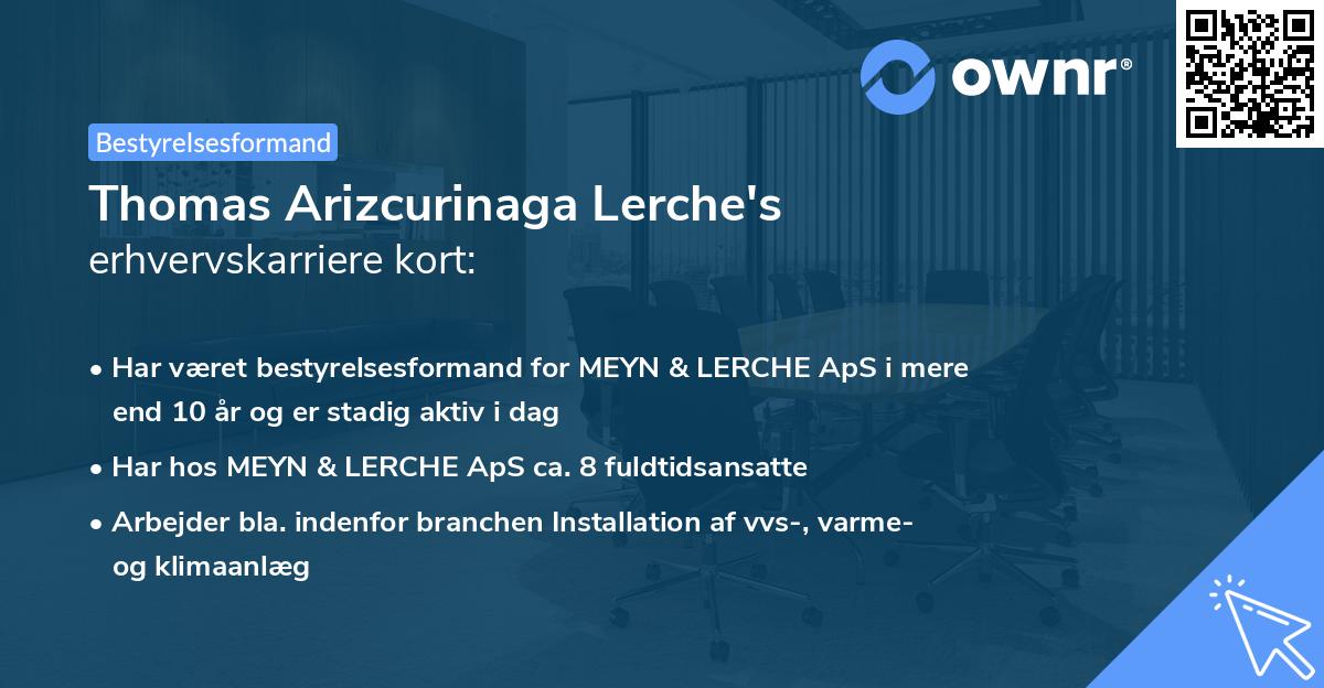 Thomas Arizcurinaga Lerche's erhvervskarriere kort