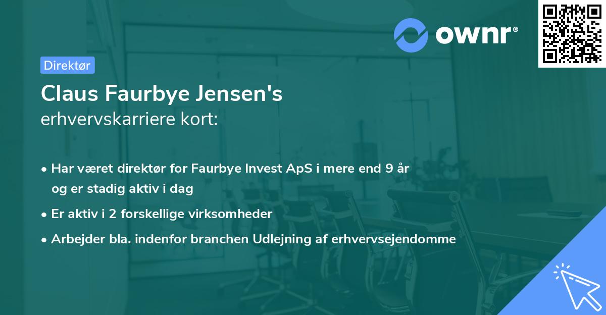 Claus Faurbye Jensen's erhvervskarriere kort
