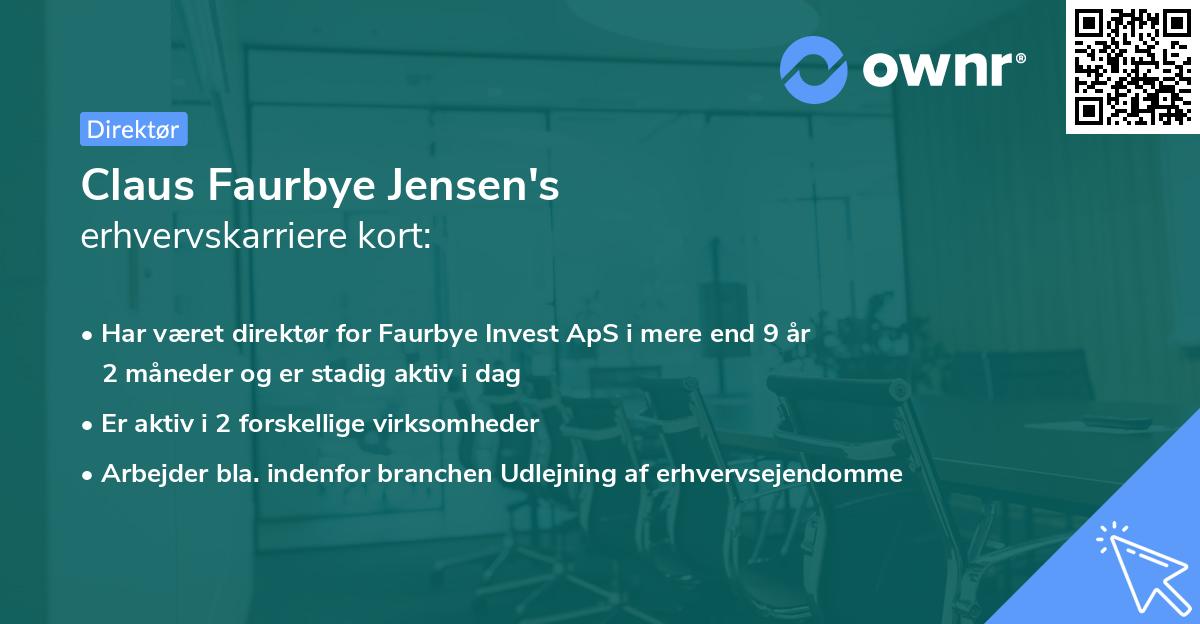 Claus Faurbye Jensen's erhvervskarriere kort