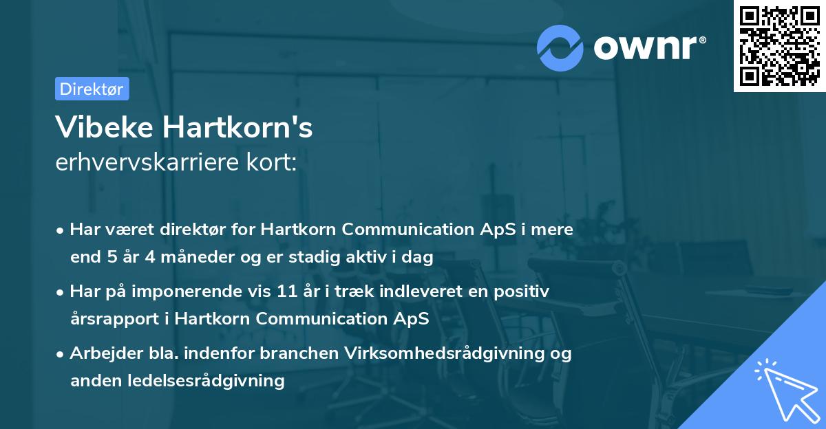Vibeke Hartkorn's erhvervskarriere kort