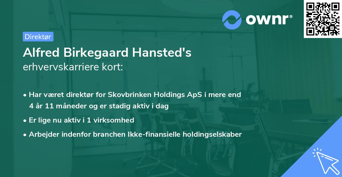 Alfred Birkegaard Hansted's erhvervskarriere kort