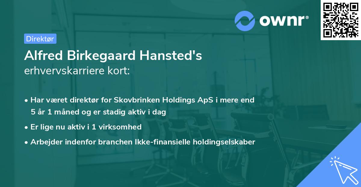 Alfred Birkegaard Hansted's erhvervskarriere kort