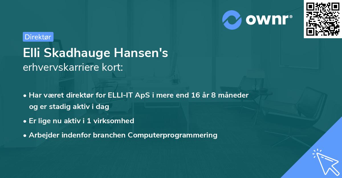 Elli Skadhauge Hansen's erhvervskarriere kort