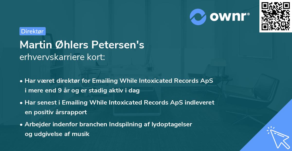 Martin Øhlers Petersen's erhvervskarriere kort