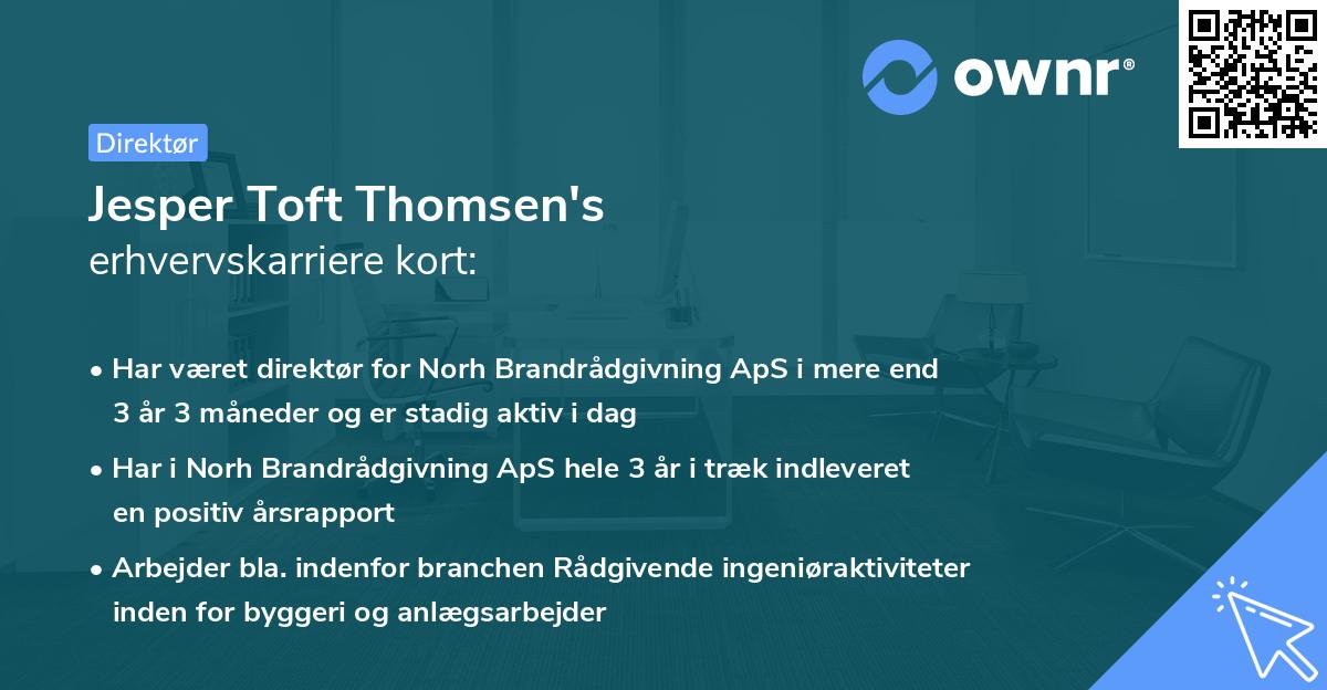 Jesper Toft Thomsen's erhvervskarriere kort