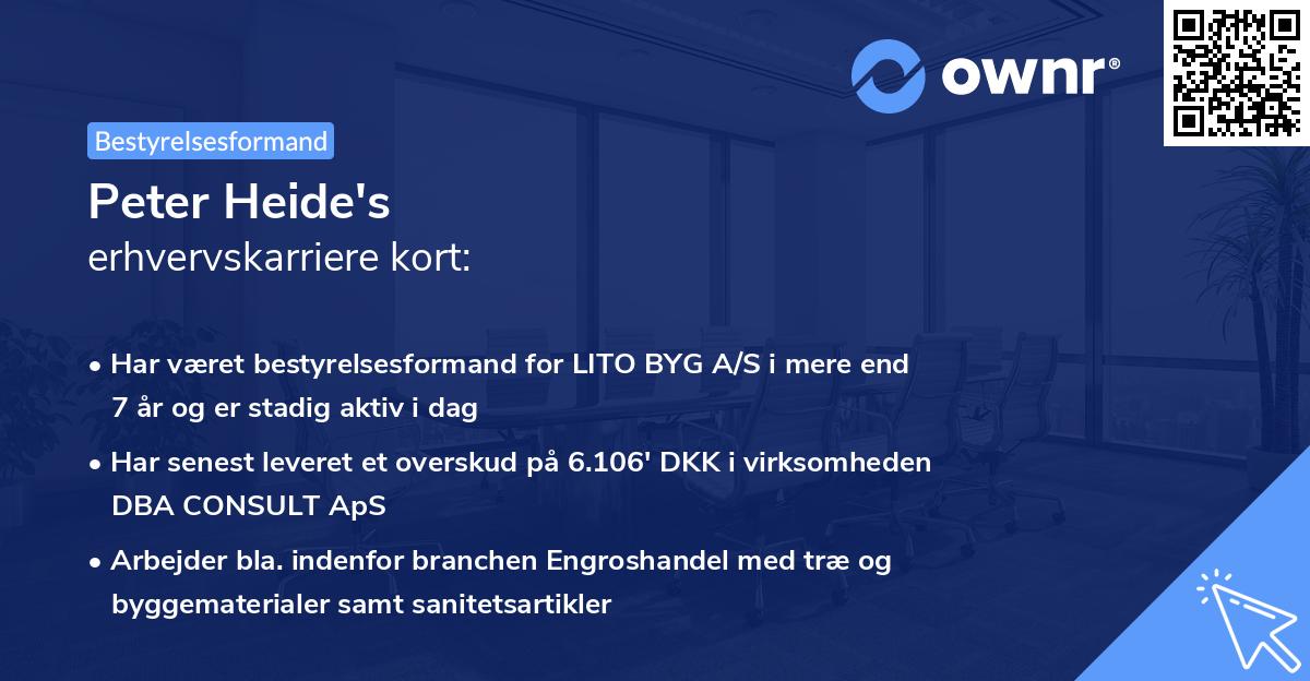 Peter Heide's erhvervskarriere kort