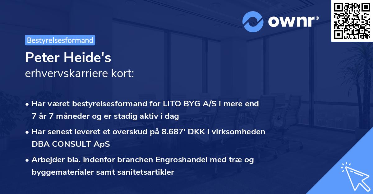 Peter Heide's erhvervskarriere kort