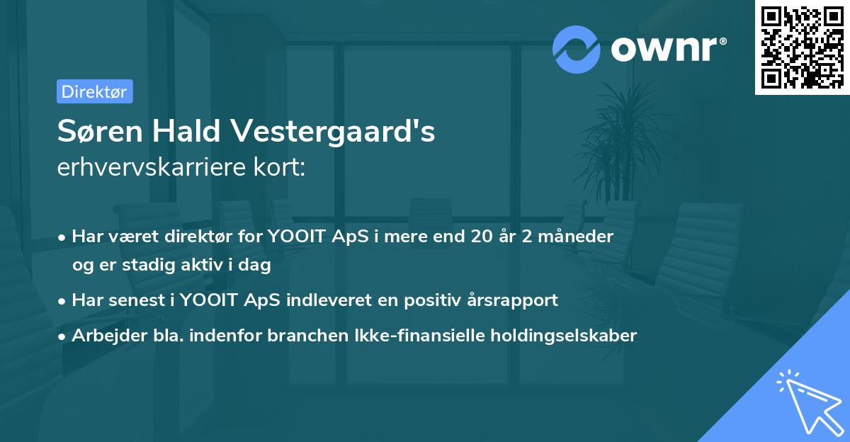 Søren Hald Vestergaard's erhvervskarriere kort