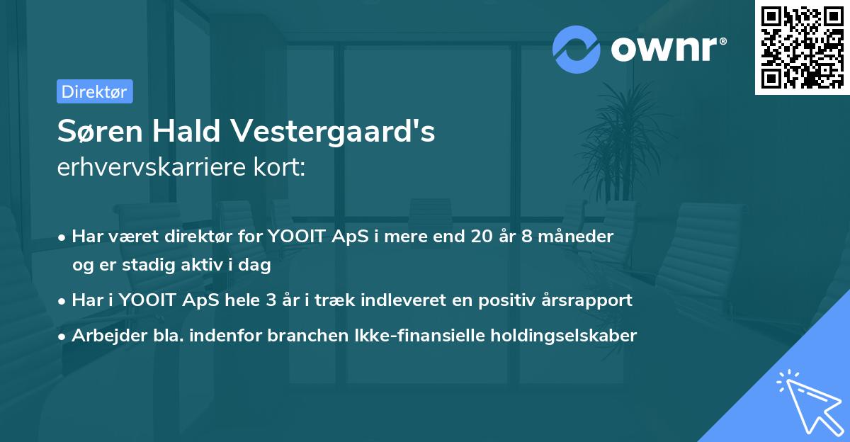 Søren Hald Vestergaard's erhvervskarriere kort