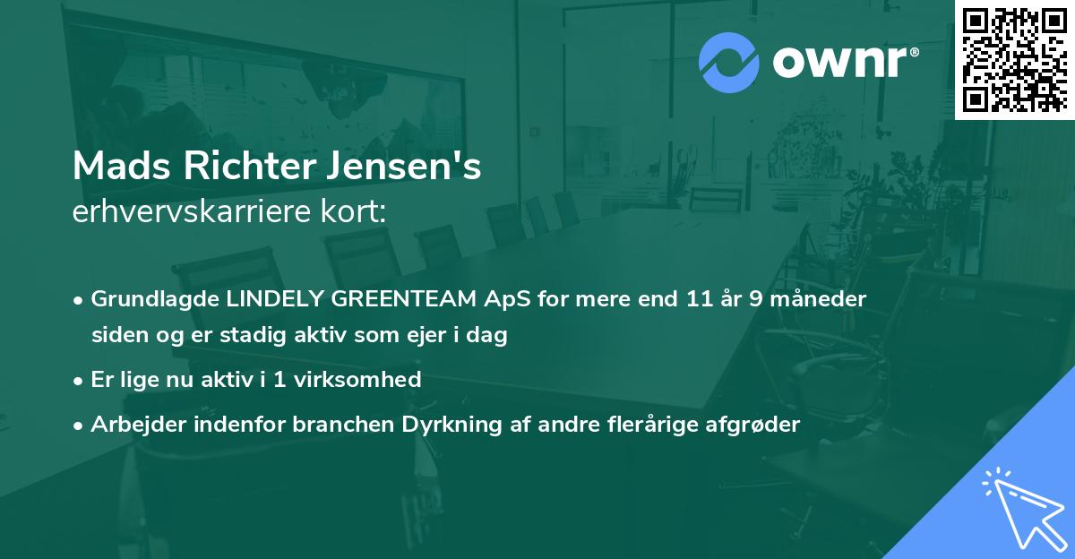 Mads Richter Jensen's erhvervskarriere kort