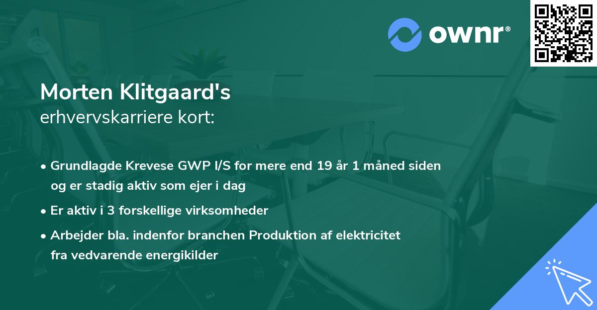 Morten Klitgaard's erhvervskarriere kort