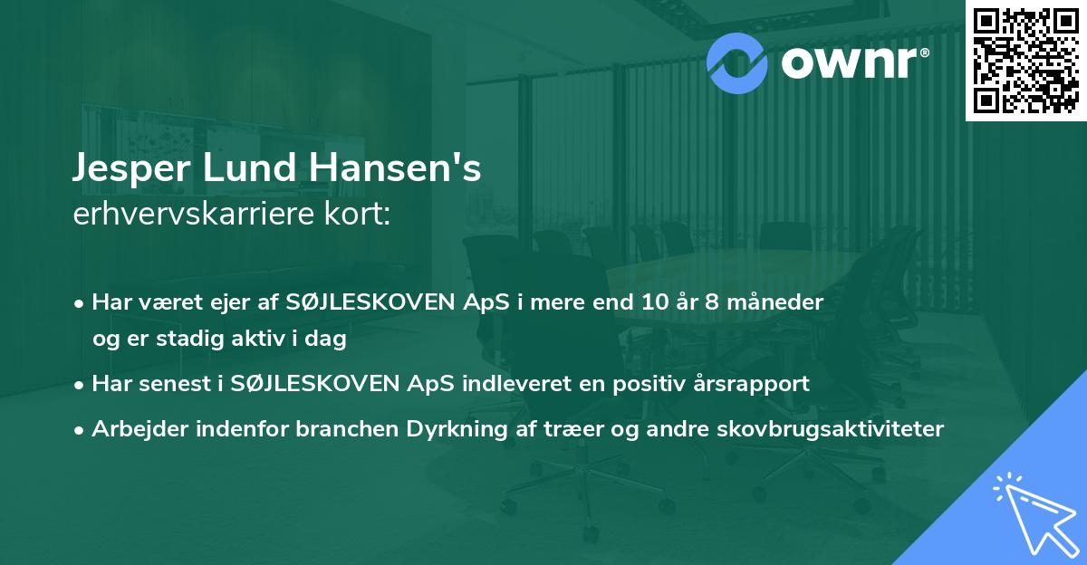 Jesper Lund Hansen's erhvervskarriere kort