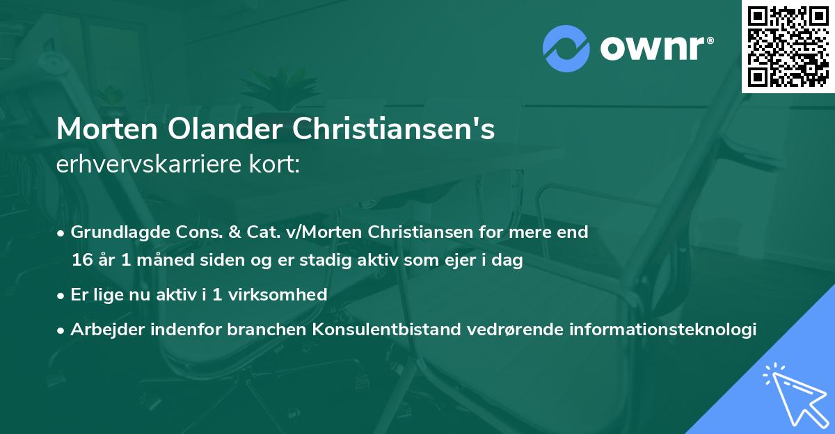 Morten Olander Christiansen's erhvervskarriere kort