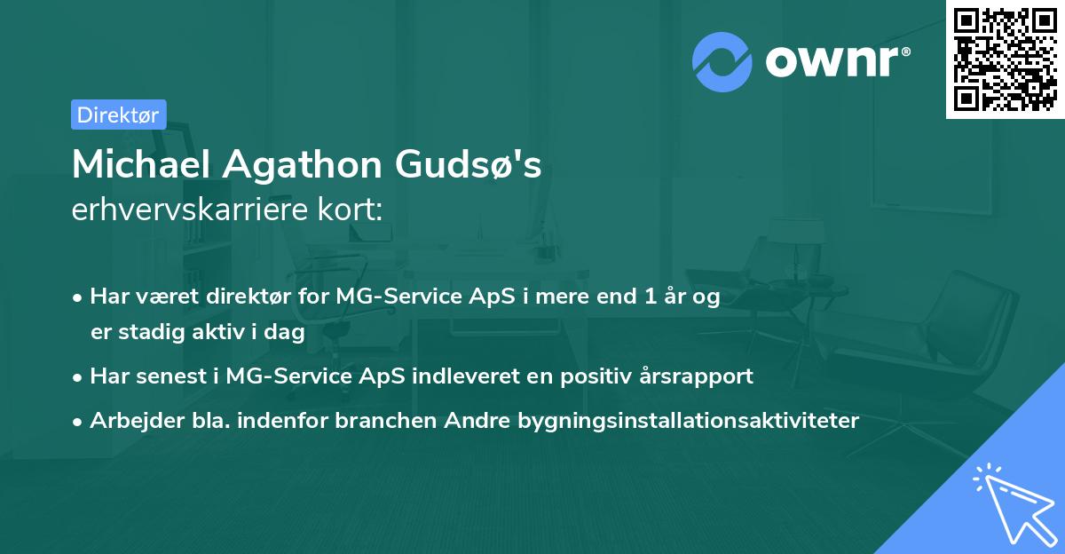 Michael Agathon Gudsø's erhvervskarriere kort