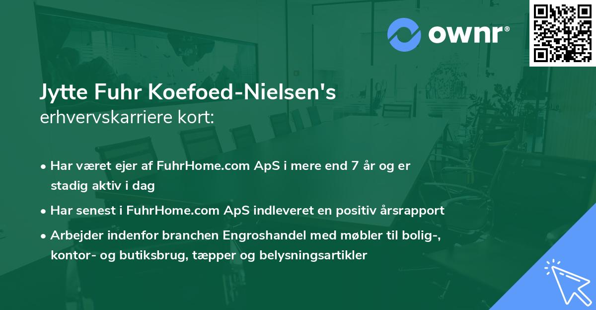 Jytte Fuhr Koefoed-Nielsen's erhvervskarriere kort