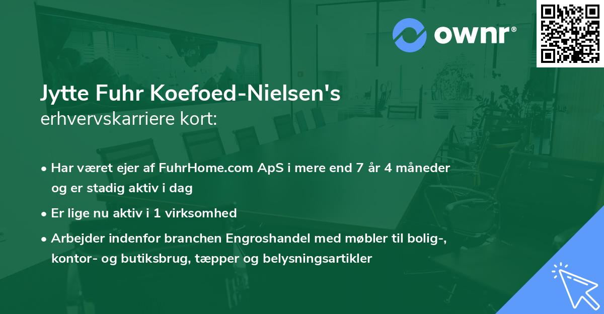 Jytte Fuhr Koefoed-Nielsen's erhvervskarriere kort