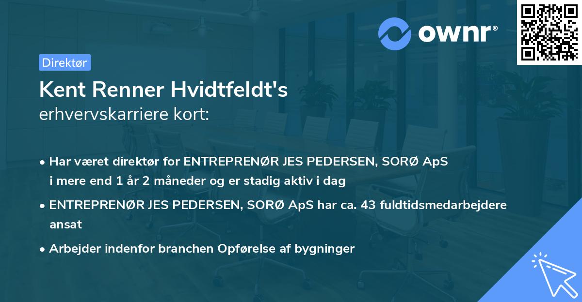 Kent Renner Hvidtfeldt's erhvervskarriere kort