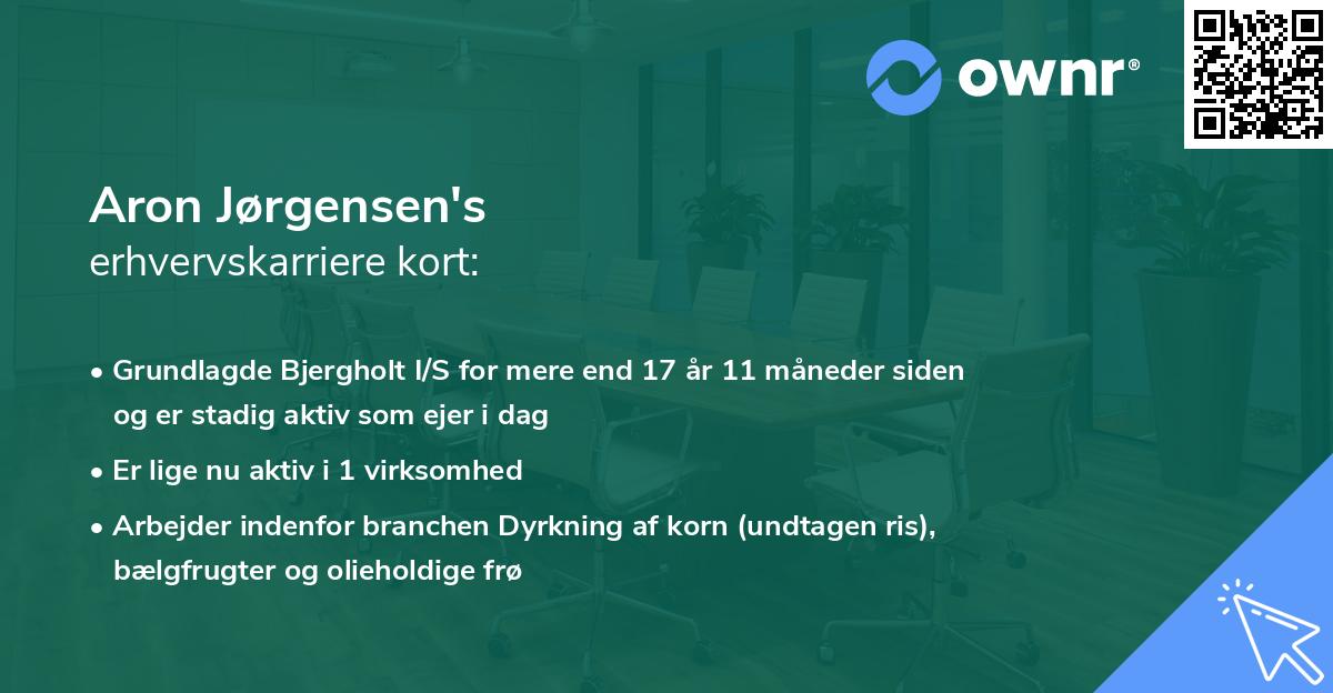 Aron Jørgensen's erhvervskarriere kort