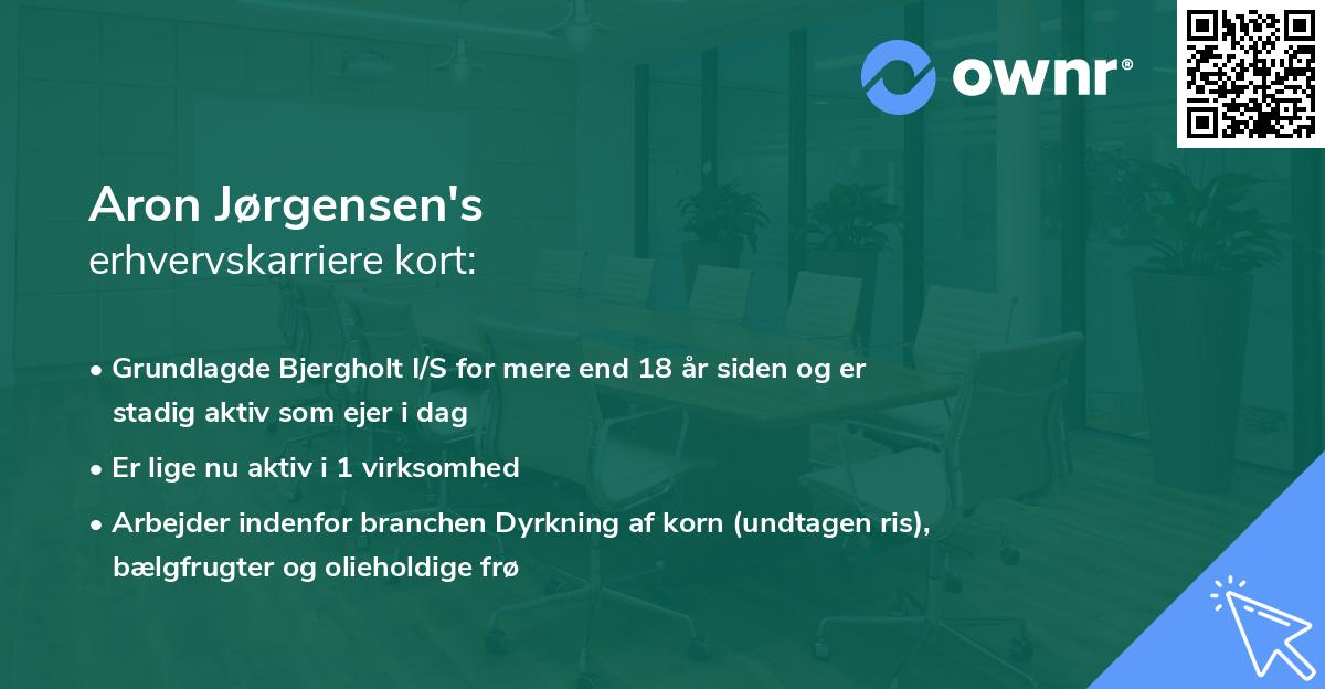 Aron Jørgensen's erhvervskarriere kort
