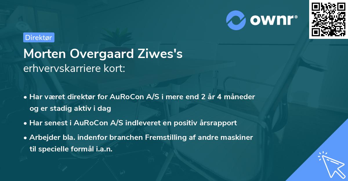 Morten Overgaard Ziwes's erhvervskarriere kort