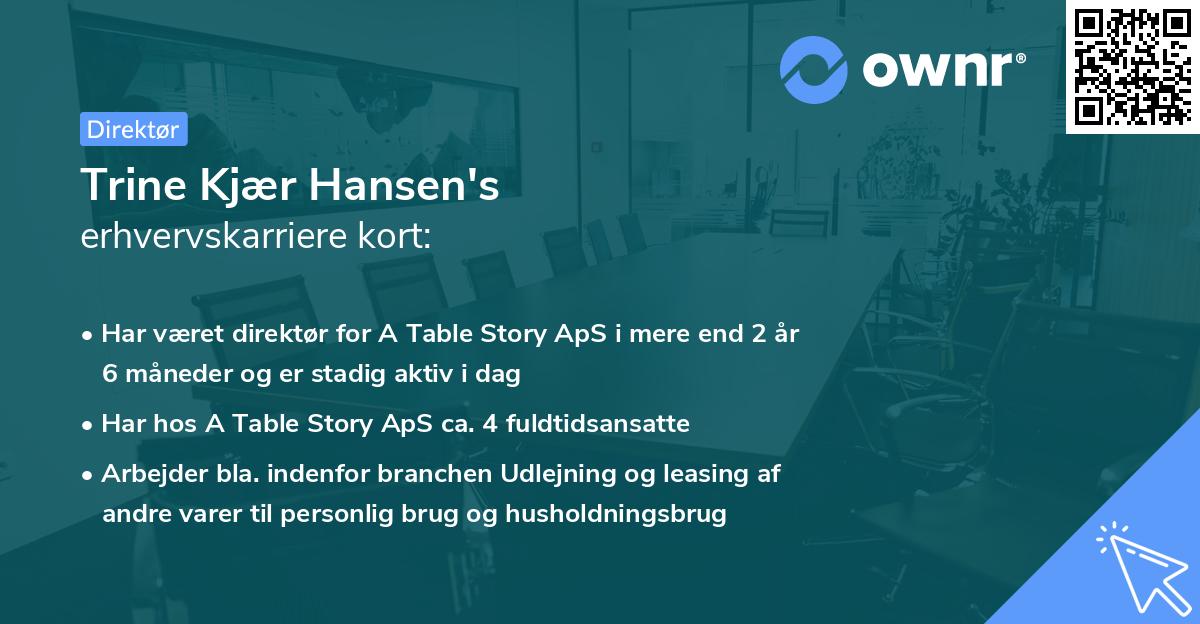 Trine Kjær Hansen's erhvervskarriere kort