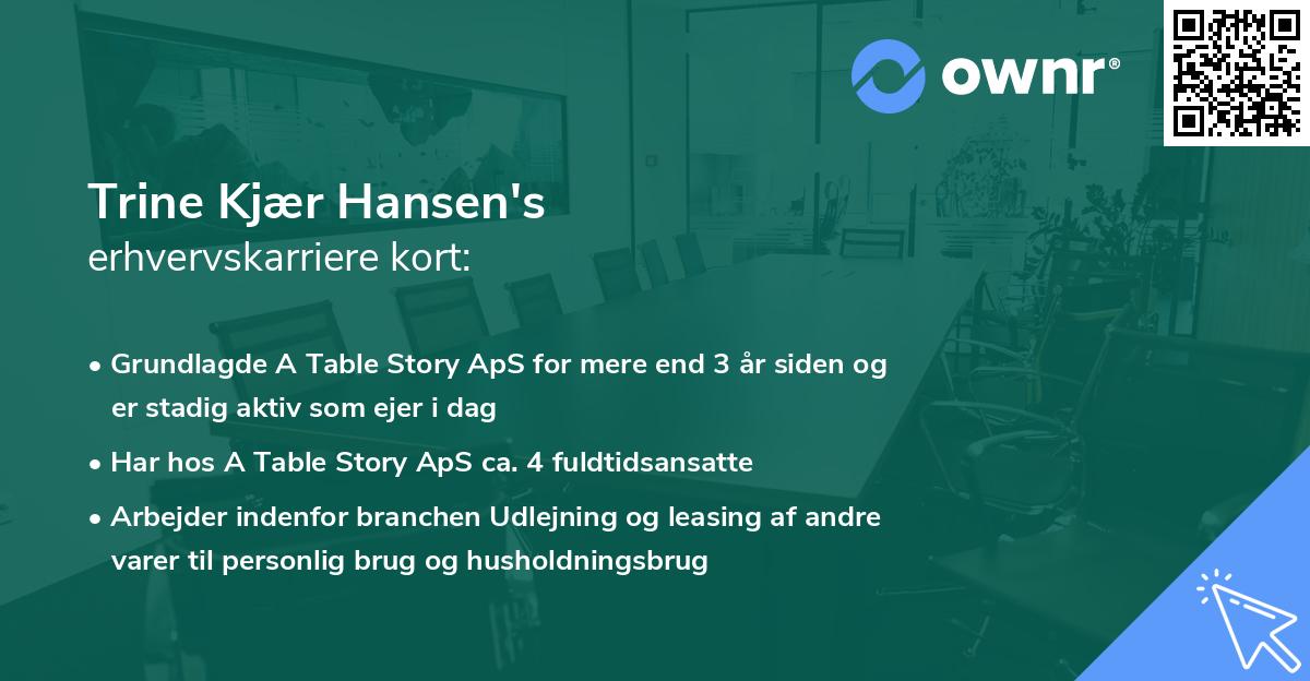 Trine Kjær Hansen's erhvervskarriere kort