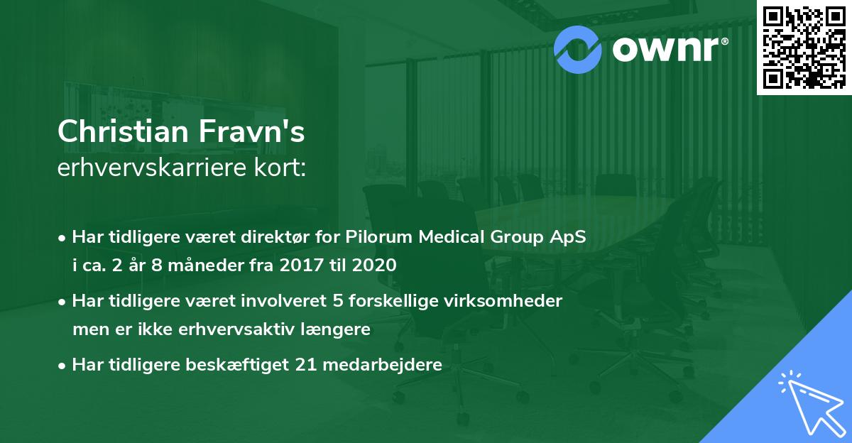 Christian Fravn's erhvervskarriere kort